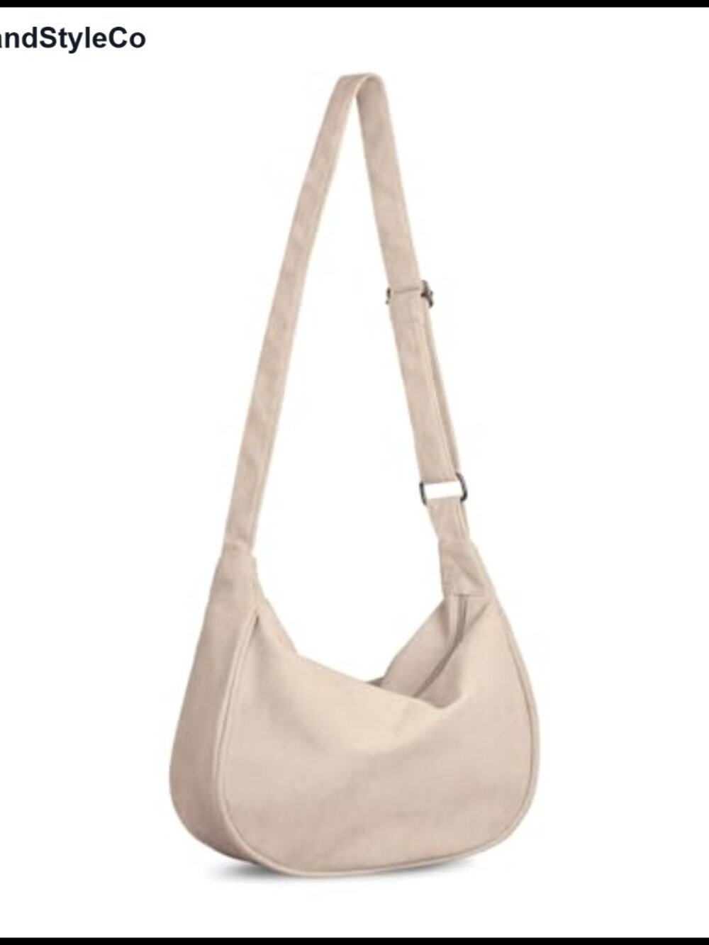 Corduroy Crescent Crossbody Bag Adjustable Sling Hobo Purse with Pockets
